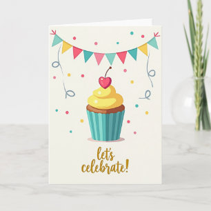 Cheerful Streamer Birthday Card