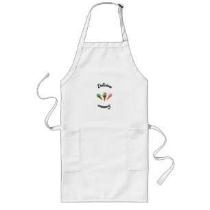 Cheerful Summer Ice Cream Design – Green, Rainbow, Long Apron
