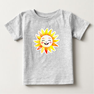 Cheerful Sun Cartoon With Smiling Face Baby T-Shirt