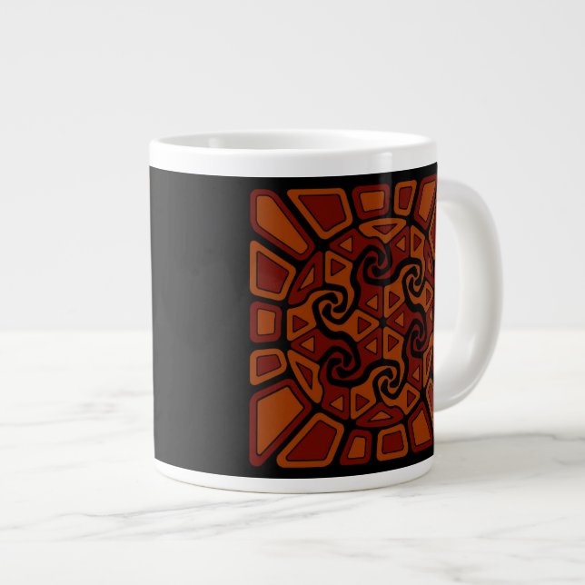Cheerful Sun Design Large Coffee Mug (Front Right)