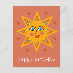 Cheerful Sun HAPPY BIRTHDAY CUSTOM  Postcard