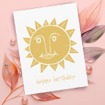 Cheerful Sun HAPPY BIRTHDAY CUSTOM Postcard<br><div class="desc">Add your own text to the front and back,  or change the colours. Take a look at my shop for more!</div>