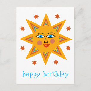 Cheerful Sun HAPPY BIRTHDAY CUSTOM Postcard