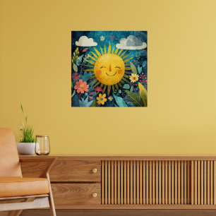 Cheerful Sun Overlooking Garden Poster