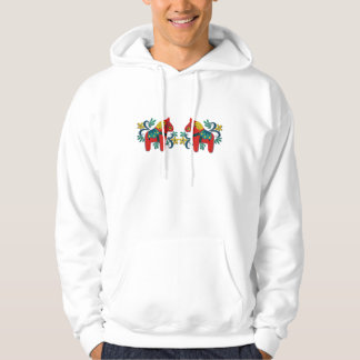 Cheerful Swedish Dala Horses Scandinavian Hoodie