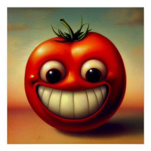 Cheerful Tomato Poster