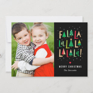 Cheerful Trees EDITABLE COLOR Holiday Card