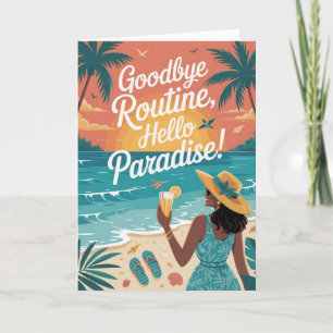 Cheerful Tropical Retirement Card for Woman