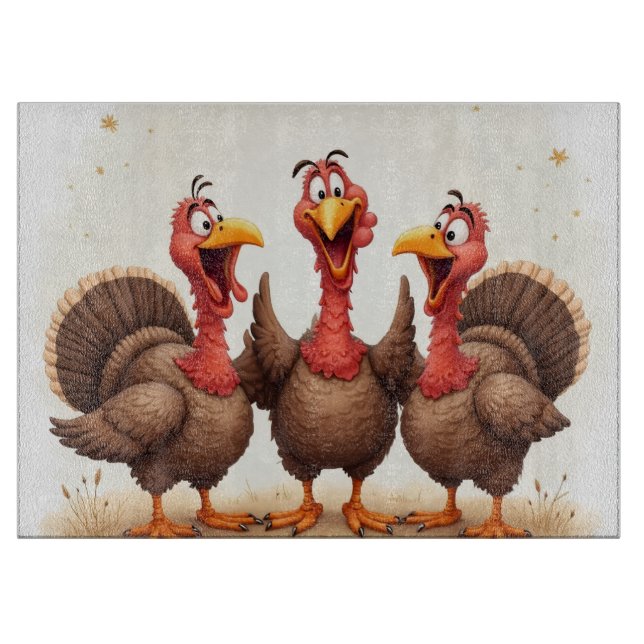 Cheerful Turkey day Cutting Board (Front)