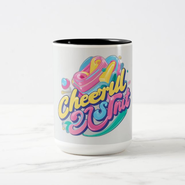 Cheerful Two-Tone Coffee Mug (Center)