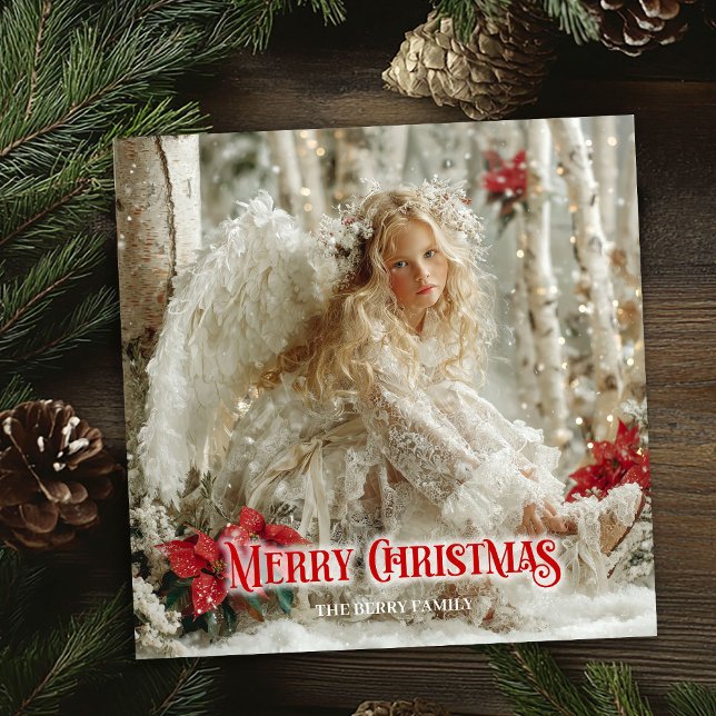 Cheerful vintage angel red and gold holiday cards (Cheerful vintage angel red and gold holiday greeting card

)