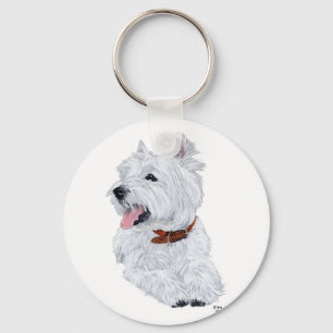 Cheerful West Highland White Terrier Key Ring