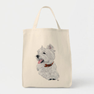 Cheerful West Highland White Terrier Tote Bag