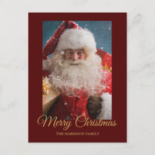 Cheerful Winter Santa Claus Personalised Christmas Holiday Postcard