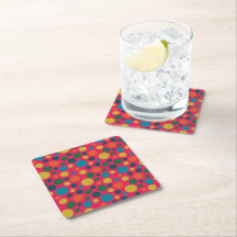 Cheerful yellow and orange on pink polka dots