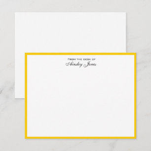 Cheerful Yellow and White Personalised Flat Thank You Card