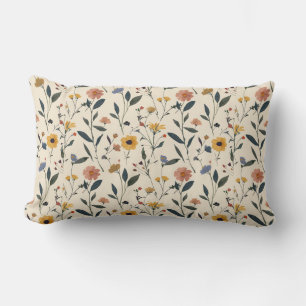 Cheerful Yellow Blooms Lumbar Cushion