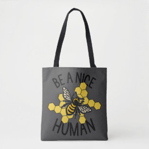 Cheerful Yellow Bumble Bee Tote Bag: Nature's Deli Bag