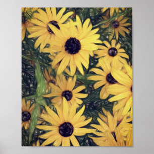 cheerful yellow flower art home wall decor