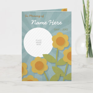 Cheerful yellow flowers Memorial Card / Funeral Pr