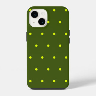cheerful yellow polka dots iPhone 14 case
