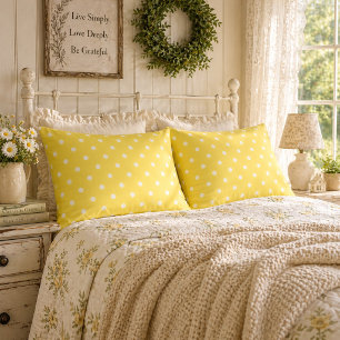 Cheerful Yellow Polka Dots Pillowcase