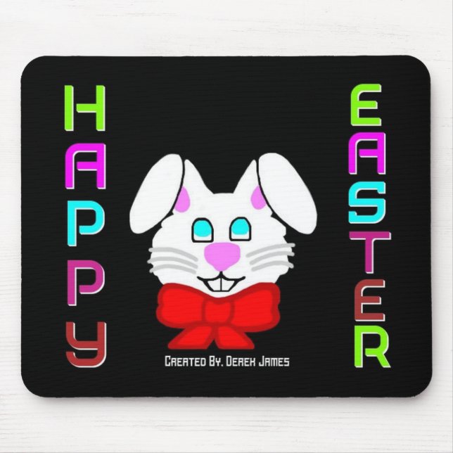 Cheerfully Happy Easter Bunny Mouse Pad (Front)