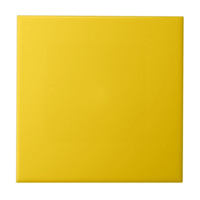 Cheerfully Yellow Square Kitchen and Bathroom Tile (Front)