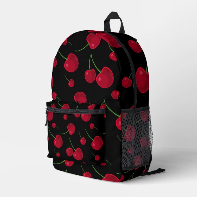 Cheeries  printed backpack (Back Corner Right)