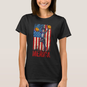 Cheering Abraham Lincoln 4th Of July Boys Men Amer T-Shirt