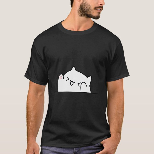 Cheering Bongo Cat Meme T-Shirt (Front)