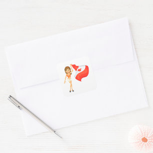 Cheering For Canada Square Sticker