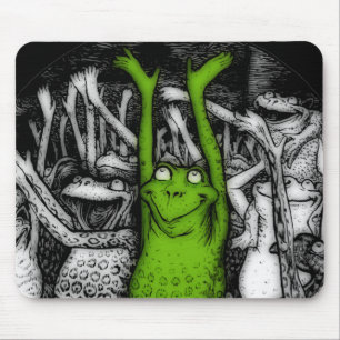 Cheering Frogs Mouse Pad