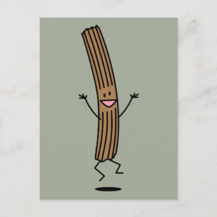Cheering Jumping Churro Postcard