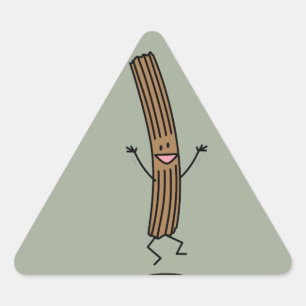 Cheering Jumping Churro Triangle Sticker