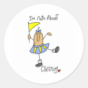 Cheering Nut Classic Round Sticker