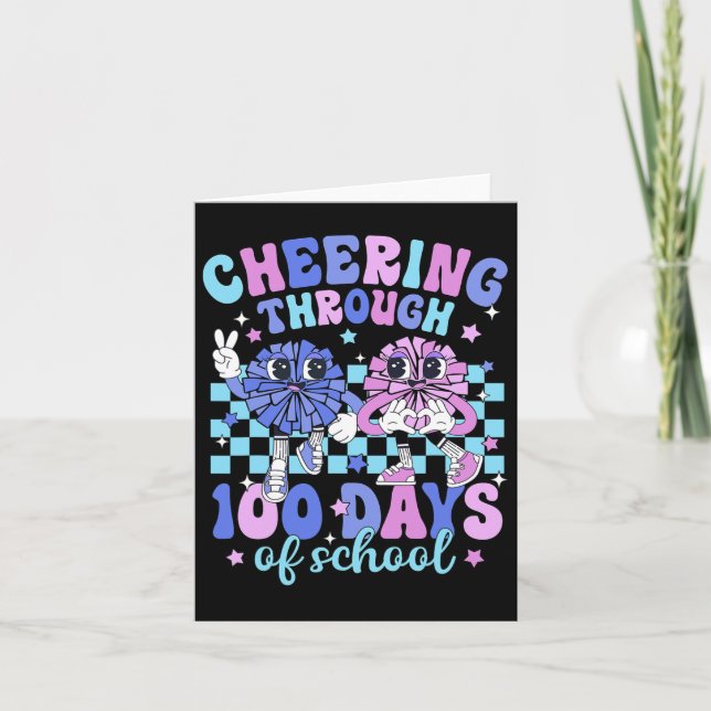 Cheering Through 100 Days Of School Cheerleader Sc Card (Front)