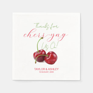 Cheering Us On Cherry Fruit Napkin