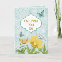 Cheering You On Blue Floral Garden Encouragement