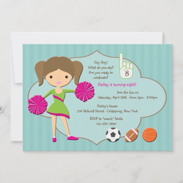 Cheerleader #1 Invitation (Front)