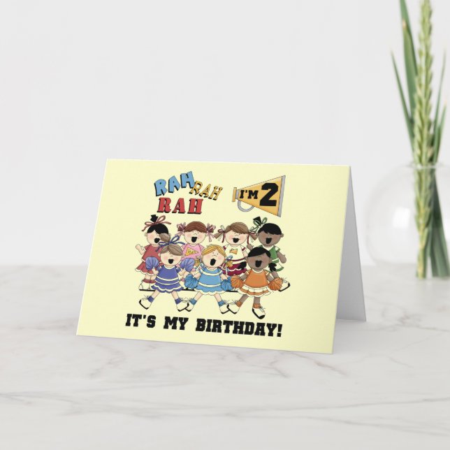 Cheerleader 2nd Birthday Tshirts and Gifts Card (Front)