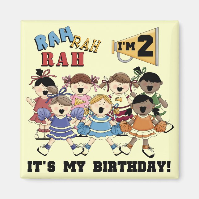 Cheerleader 2nd Birthday Tshirts and Gifts Magnet (Front)