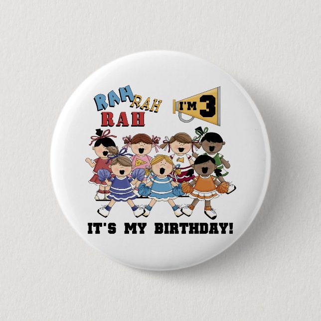 Cheerleader 3rd Birthday T-shirts and Gifts 6 Cm Round Badge (Front)