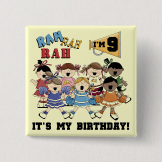 Cheerleader 9th Birthday Tshirts and Gifts 15 Cm Square Badge