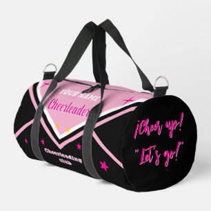 cheerleader bag, personalize pink, white & black duffle bag