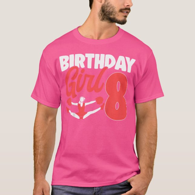 Cheerleader Birthday Cheer Girl Cute Cheerleading  T-Shirt (Front)
