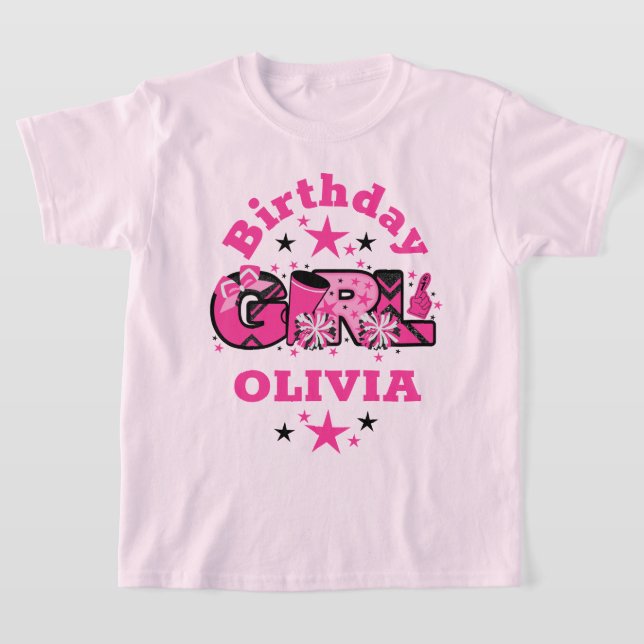  Cheerleader Birthday Girl shirt Cheer Party (Laydown)