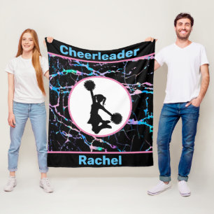 Cheerleader Black Abstract Fleece Blanket