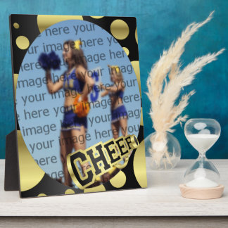 Cheerleader Black and Gold Photo Plaque
