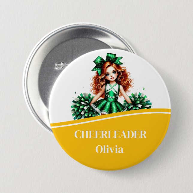 Cheerleader Button Pin (Front & Back)